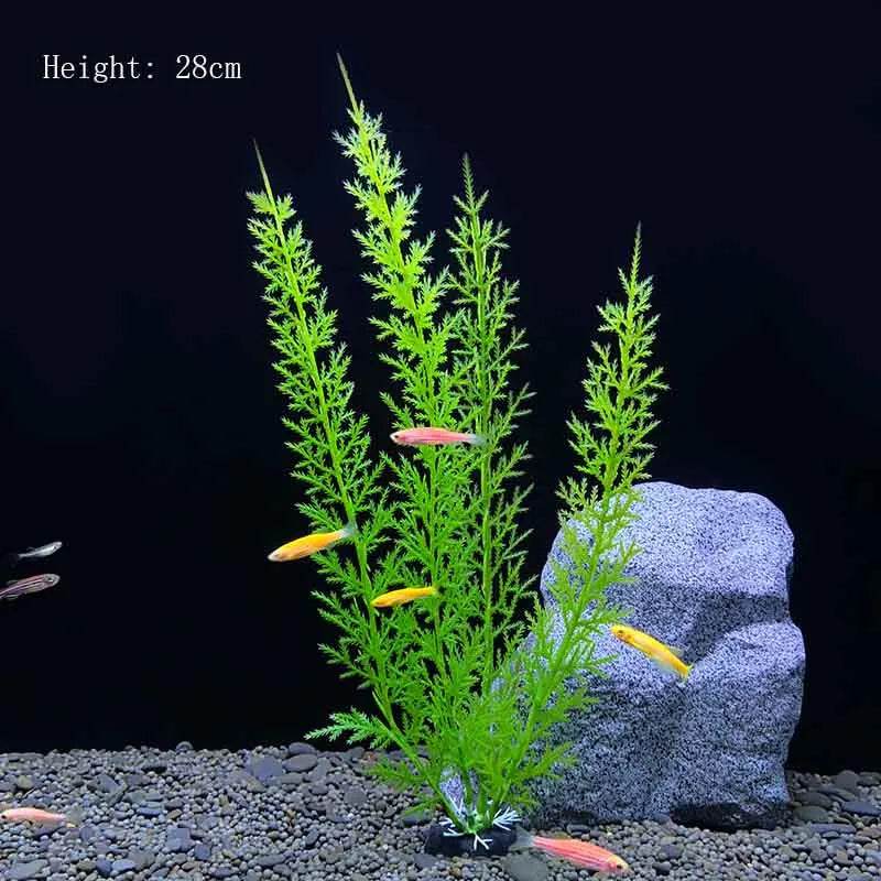 Plantes artificielles sous-marines en plastique pour Aquarium, faux arbuste aquatique, visualisation d'herbe verte, décoration de Simulation - Animaleriex