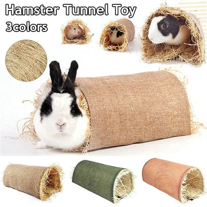 Cages à lapin tissées pliables pour animaux de compagnie, Hamster, cochon d'inde, lapin, herbe, jouet à mâcher, tapis, nid de lit de maison pour petits animaux, accessoires pour lapins - Animaleriex