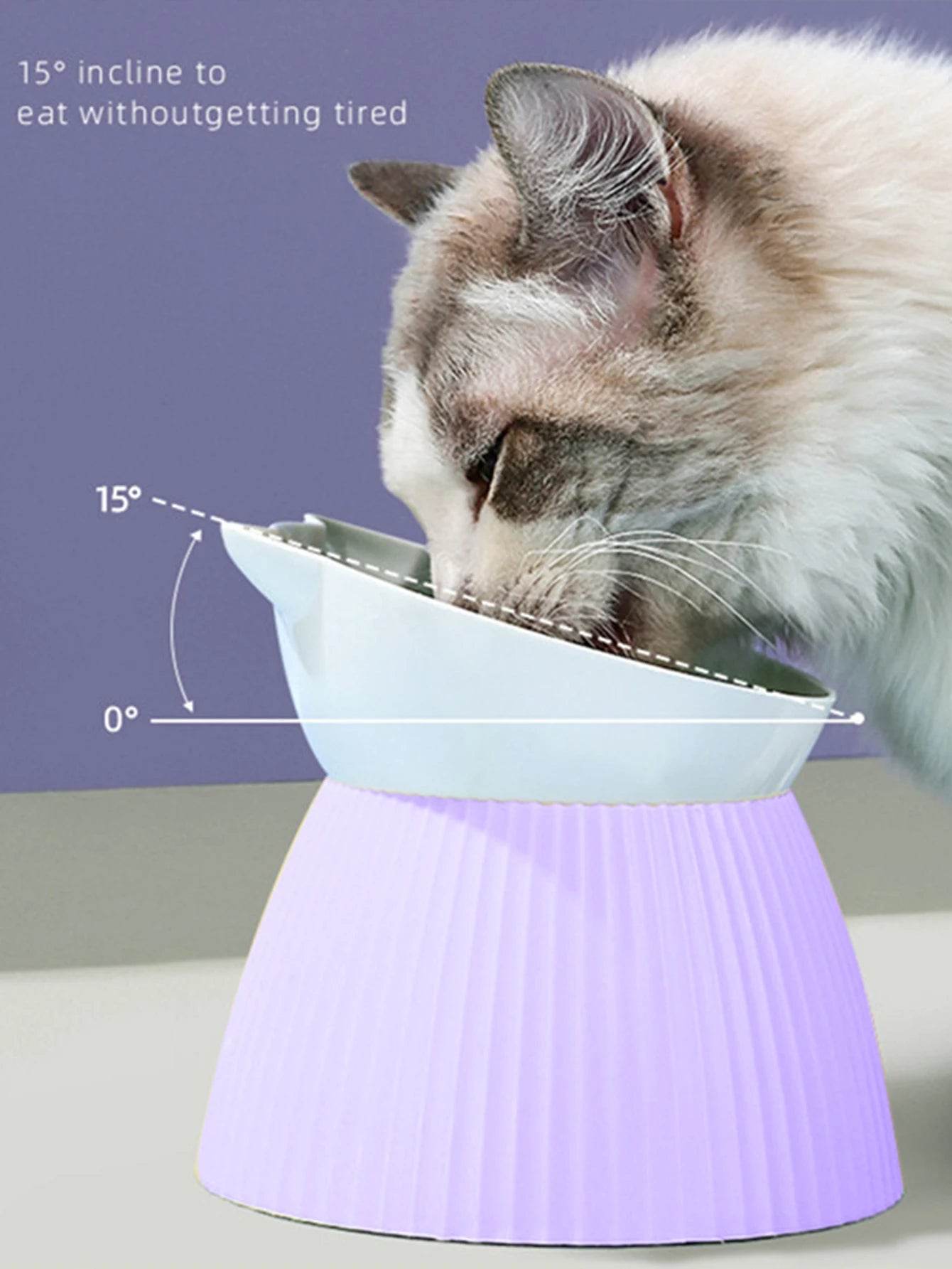 Bols surélevés pour chat avec support surélevé, 15 supports de protection du cou inclinés, bol distributeur d'eau et de nourriture pour animaux de compagnie, pour chats ou petits chiens, 1 pièce - Animaleriex