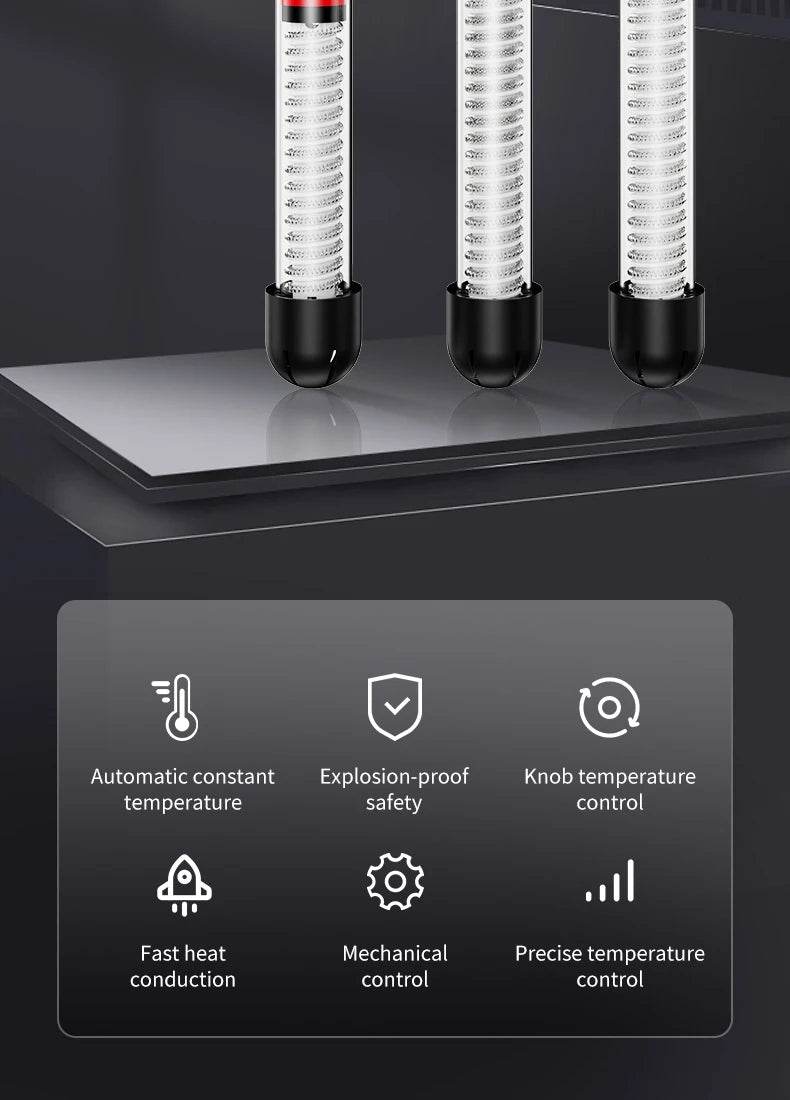 Tige chauffante à Thermostat à température réglable 110v-220v, 25W 50W 100W 200W 300W, Submersible pour Aquarium, réservoir de poissons, chaleur de l'eau - Animaleriex