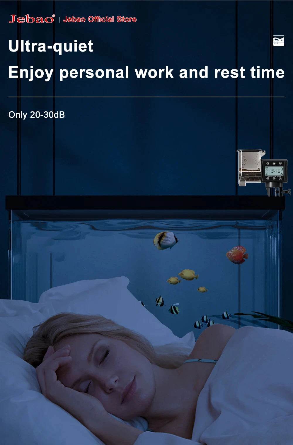 Jebao Jecod nouveau chargeur de réservoir de poissons d'aquarium mangeoire automatique intelligente synchronisation numérique Wifi télécommande sans fil alimentation des poissons - Animaleriex