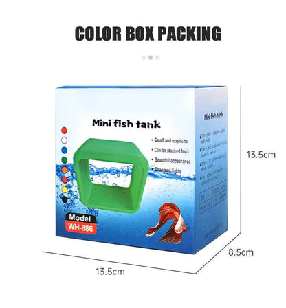 Transparent petit Aquarium créatif lumière LED Aquarium poissons blocs de construction isolé boîte réservoir pour reproduire l'alimentation Betta poisson rouge - Animaleriex