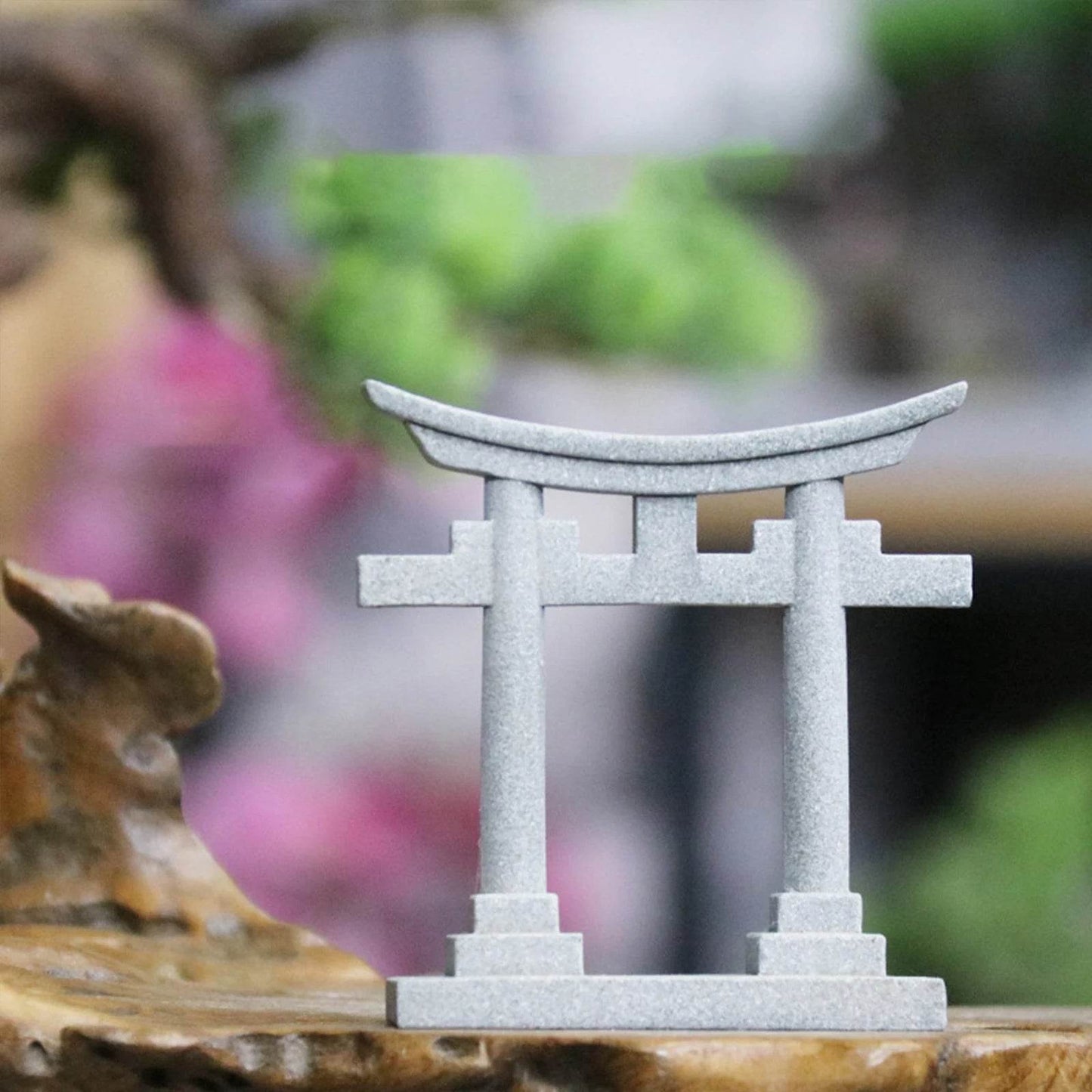 Statue Miniature de porte Torii japonaise, ornement de paysage, Imitation pierre pour décoration d'aquarium, accessoires d'aménagement paysager - Animaleriex