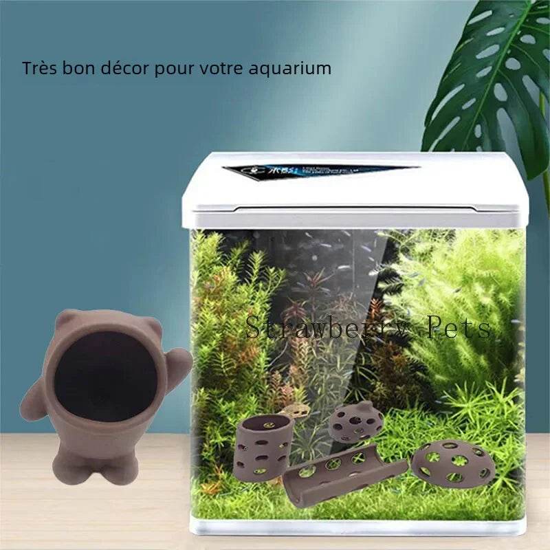 Décoration d'aquarium en céramique, abri pour poissons et crevettes, poterie, maison de Scorpion, Simulation de pierre, décor d'aquarium idéal - Animaleriex