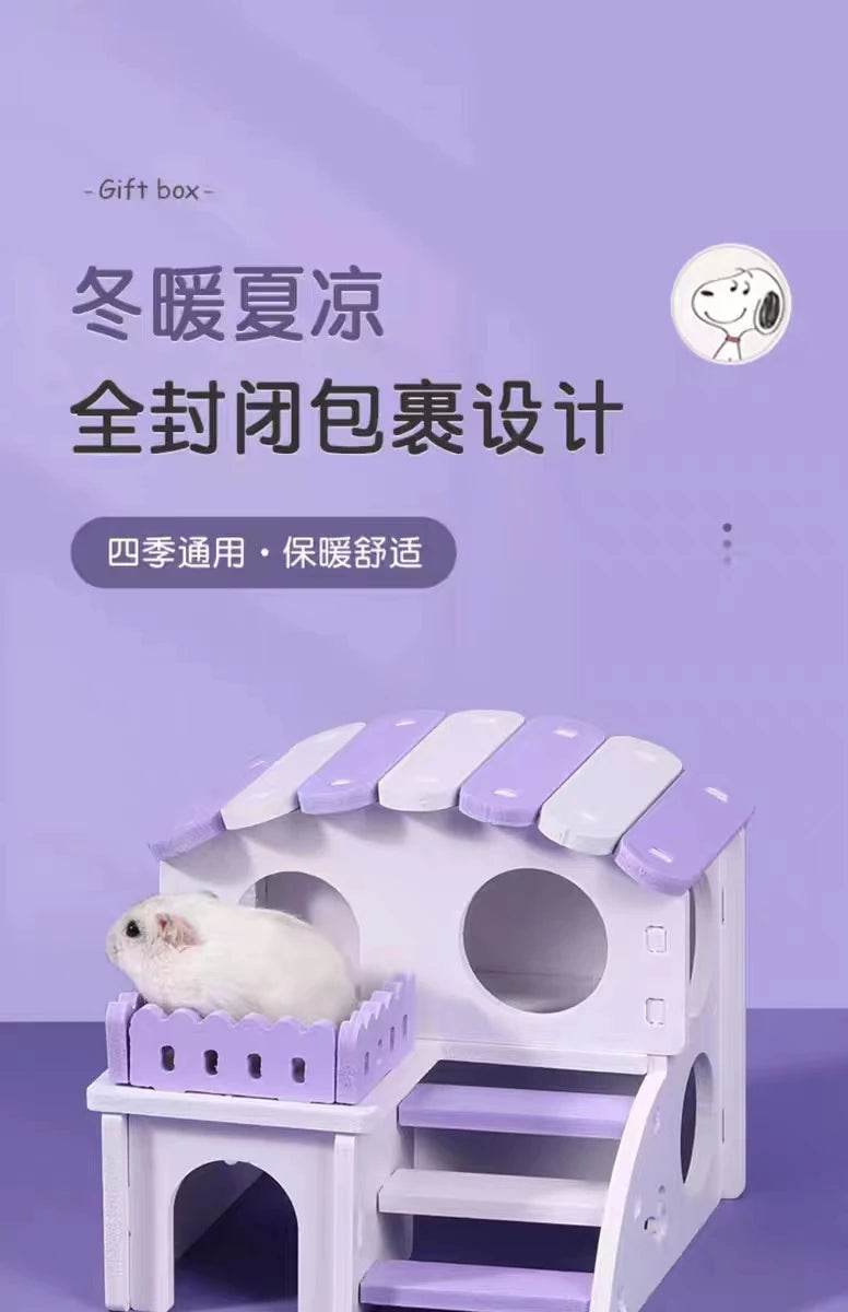 Jouet coulissant pour Hamster assemblé, cochon d'inde, ours doré, nid de maison de Hamster respirant et amusant, Chinchillas, jouet d'exercice pour Hamster, accessoire - Animaleriex