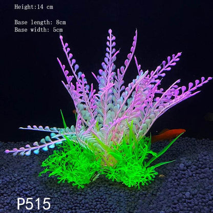 Plantes artificielles sous-marines en plastique pour Aquarium, faux arbuste aquatique, visualisation d'herbe verte, décoration de Simulation - Animaleriex