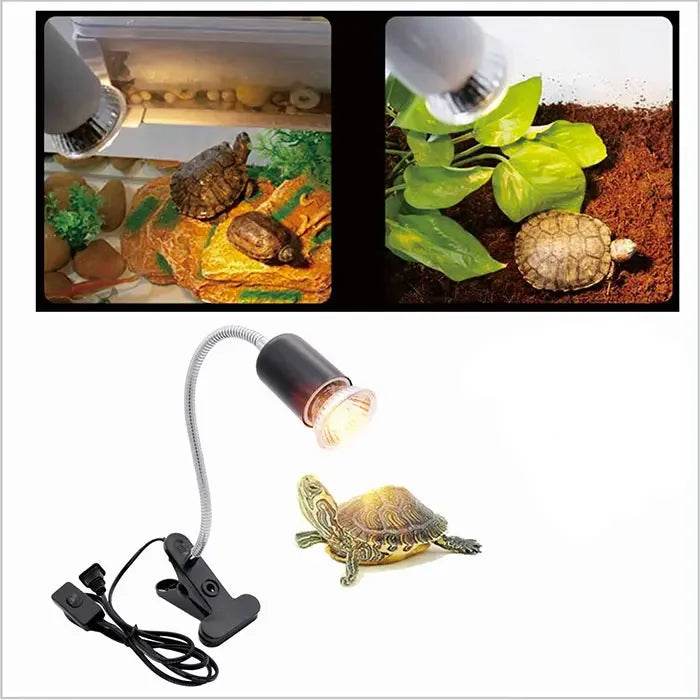 Ampoule halogène 50 W incluse, lampe chauffante pour reptiles, col de cygne réglable, lampes chauffantes pour réservoir d'aquarium, tortue, lézard, serpent, Terrarium - Animaleriex