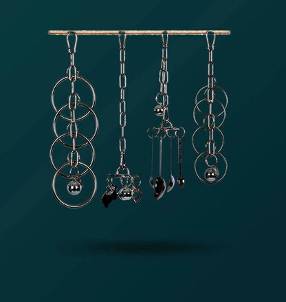 Jouet perroquet en acier inoxydable 304, escalade, grand diamant de taille moyenne, Machine grise, Puzzle, Cage à oiseaux, présentoir suspendu - Animaleriex