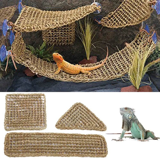 Hamac Dragon barbu pour reptiles, chaise longue pour caméléon, lézards, Gecko, serpents, Lguana, coussin d'herbe, balançoire pour animal de compagnie - Animaleriex