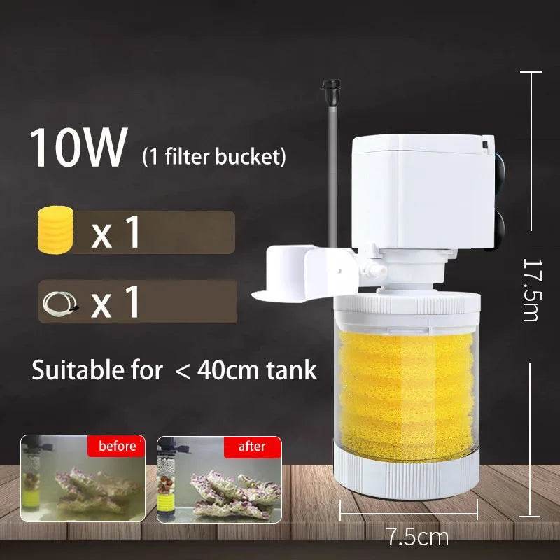 Filtre silencieux 220V 50Hz pour Aquarium, tortue, poisson, pompe à eau Submersible, Bio éponge, écumoire, fabricant de vagues, accessoires de filtres - Animaleriex