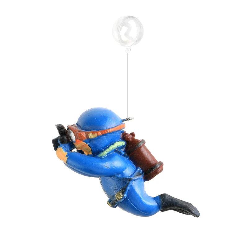 Ornement d'aquarium de plongée flottant – Décoration de plongeur sous-marin réaliste pour aquarium, ajoute du plaisir et du style à votre configuration aquatique. - Animaleriex