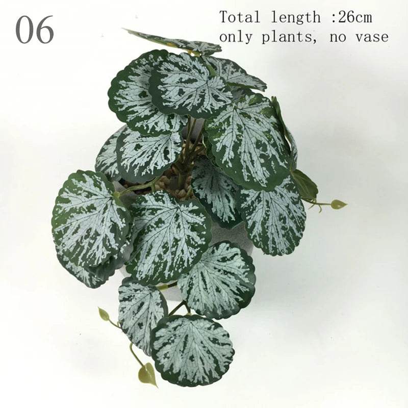 Plante de Terrarium artificielle pour amphibiens de reptiles, pour réservoir, décorations d'habitat pour animaux de compagnie, feuilles tropicales réalistes, feuille en plastique, rotin - Animaleriex