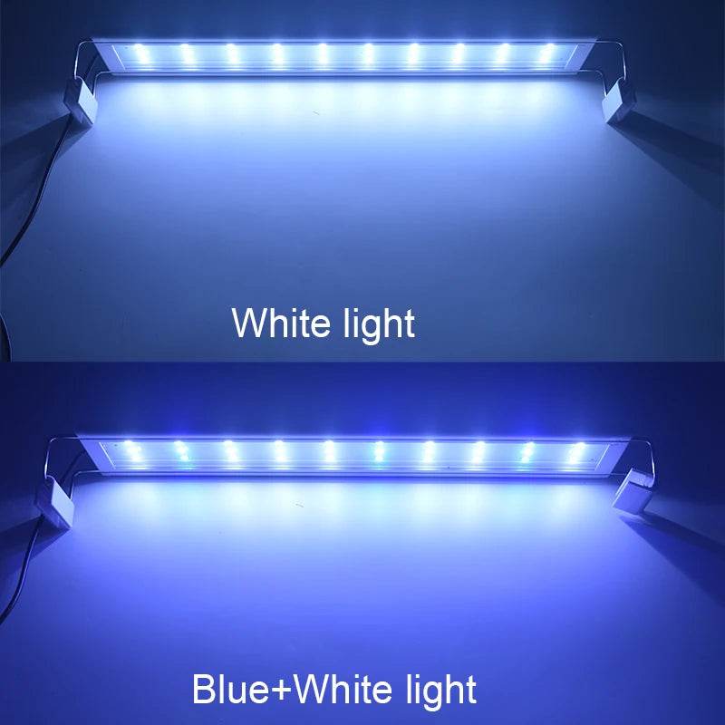 Lumière LED pour Aquarium Super mince Aquarium plante aquatique grandir éclairage étanche lumineux pince lampe bleu LED 18-72 cm pour plantes 220 v - Animaleriex