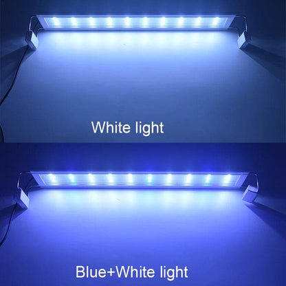 Lumière LED pour Aquarium Super mince Aquarium plante aquatique grandir éclairage étanche lumineux pince lampe bleu LED 18-72 cm pour plantes 220 v - Animaleriex