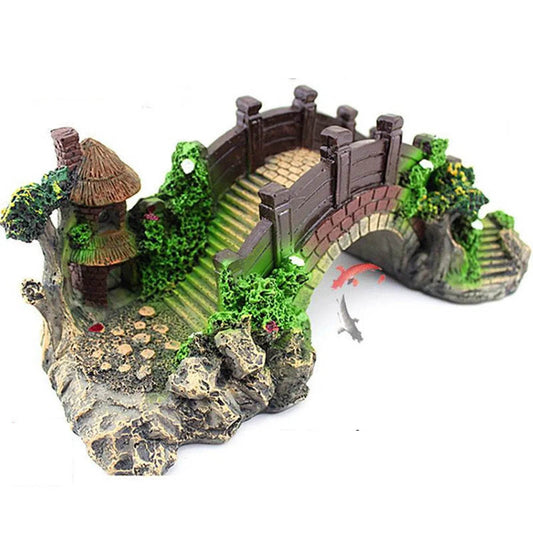 Pont artificiel en résine pour Aquarium, décoration de paysage, accessoires d'équipement d'aquarium, ornement de grotte, poissons aquatiques pour animaux de compagnie - Animaleriex