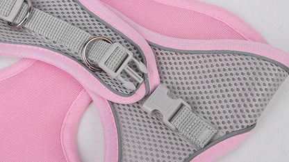 Ensemble de laisse de harnais pour chien pour petits chiens, harnais réglable pour chiot et chat, gilet bouledogue français, Chihuahua, carlin, laisse de marche en plein air - Animaleriex