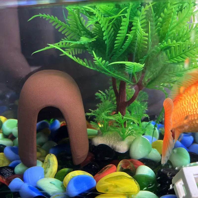 Décoration d'aquarium en céramique, abri pour poissons et crevettes, poterie, maison de Scorpion, Simulation de pierre, décor d'aquarium idéal - Animaleriex