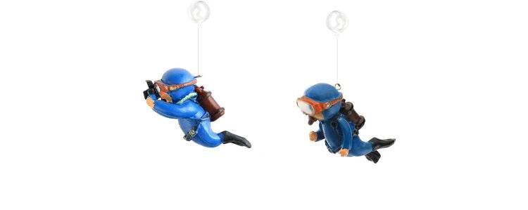 Ornement d'aquarium de plongée flottant – Décoration de plongeur sous-marin réaliste pour aquarium, ajoute du plaisir et du style à votre configuration aquatique. - Animaleriex