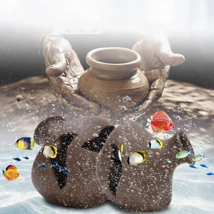 Décoration d'aquarium en céramique, abri pour poissons et crevettes, poterie, maison de Scorpion, Simulation de pierre, décor d'aquarium idéal - Animaleriex