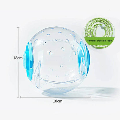 Balle d'exercice pour Hamster 14cm/18/cm, boule de course transparente avec corde de Traction pour petits animaux, fournitures pour animaux de compagnie - Animaleriex