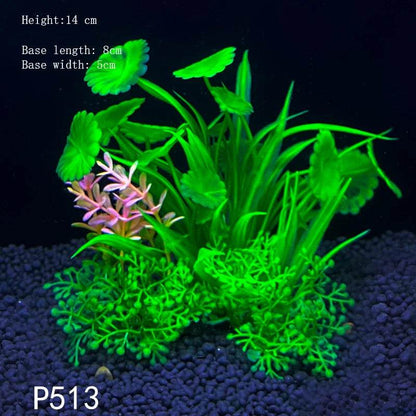 Plantes artificielles sous-marines en plastique pour Aquarium, faux arbuste aquatique, visualisation d'herbe verte, décoration de Simulation - Animaleriex