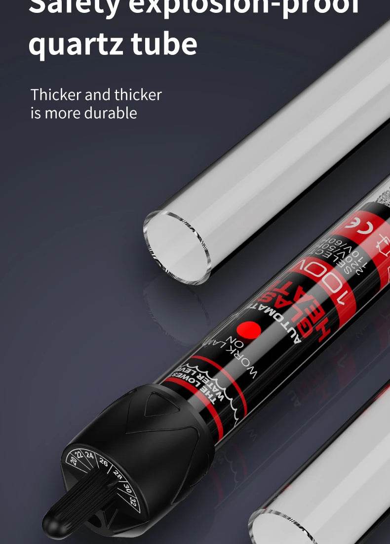 Tige chauffante à Thermostat à température réglable 110v-220v, 25W 50W 100W 200W 300W, Submersible pour Aquarium, réservoir de poissons, chaleur de l'eau - Animaleriex