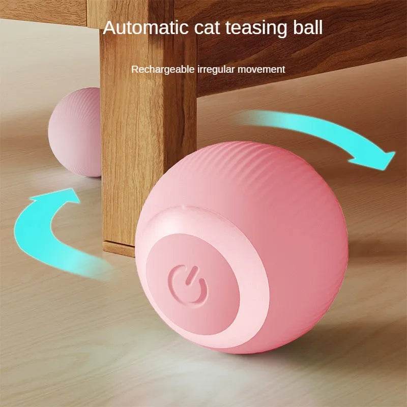 Jouet pour chats à mouvement automatique, balle Interactive, boule électrique roulante Rechargeable, accessoires pour animaux de compagnie, fournitures pour la maison - Animaleriex
