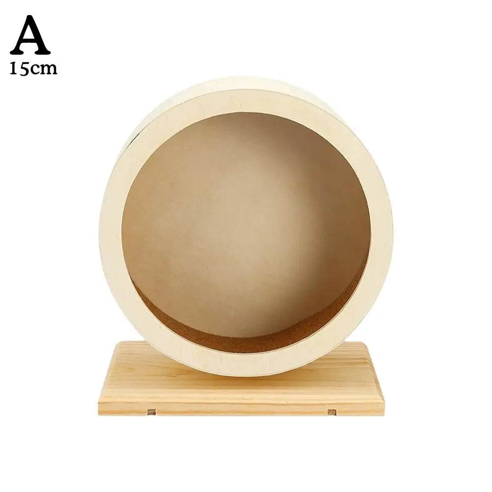 Roue de course pour Hamster, ours doré, support de ceinture en bois muet avec coussin en liège, rouleau de sport, ours doré, aménagement paysager, fournitures pour animaux de compagnie - Animaleriex