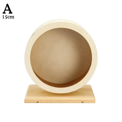 Roue de course pour Hamster, ours doré, support de ceinture en bois muet avec coussin en liège, rouleau de sport, ours doré, aménagement paysager, fournitures pour animaux de compagnie - Animaleriex