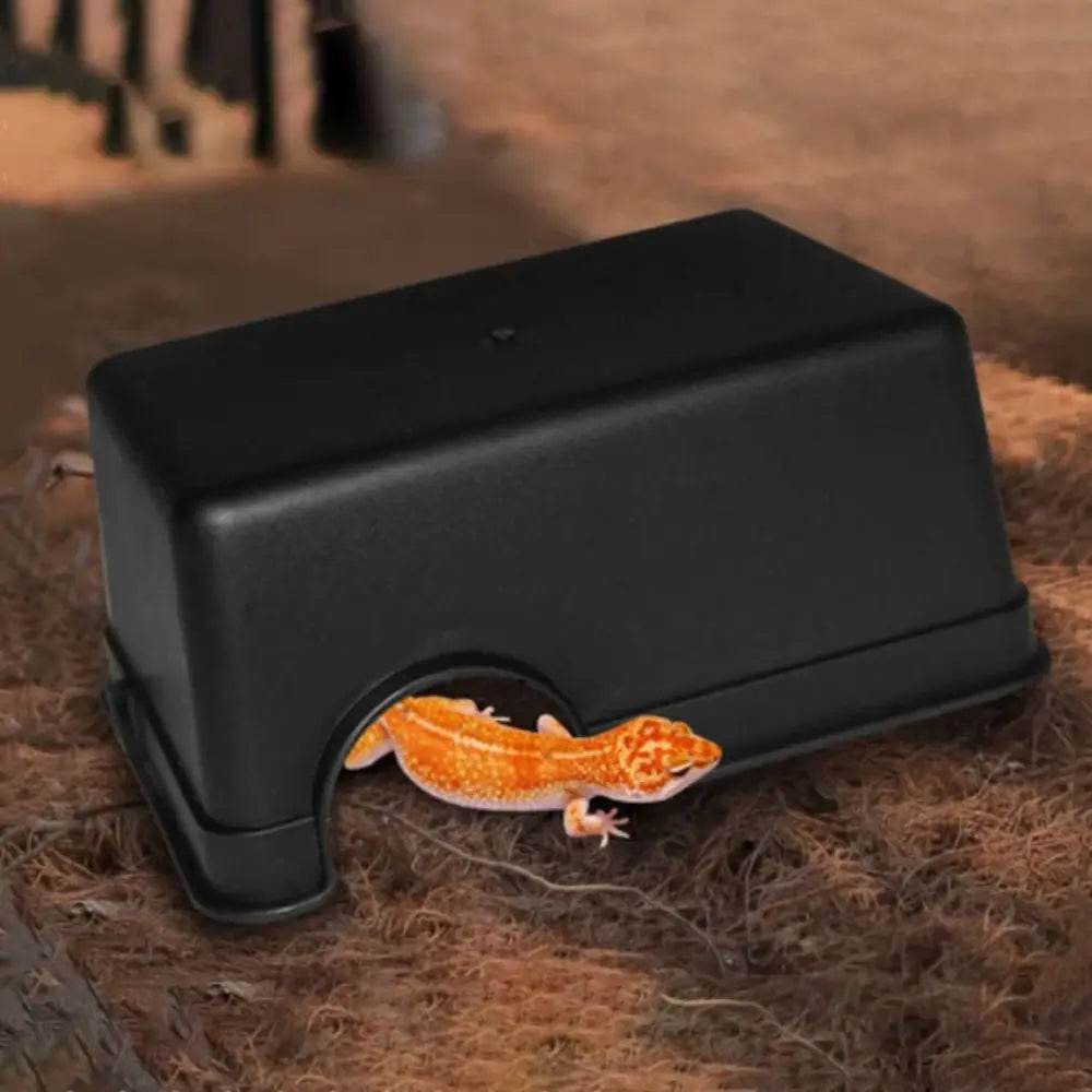 Boîte rectangulaire en plastique pour cacher les reptiles, en plastique noir, lézards, serpent, abri, maison, refuge pour petits animaux, Cage pour reptiles - Animaleriex