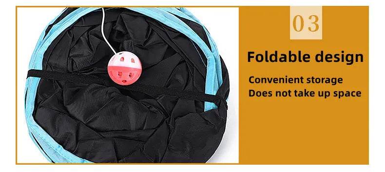 Tunnel pour chat, fournitures pour animaux de compagnie, Tunnel de jeu S T Pass pliable, jouet pour chat, baril de forage respirant pour papier fort d'intérieur - Animaleriex