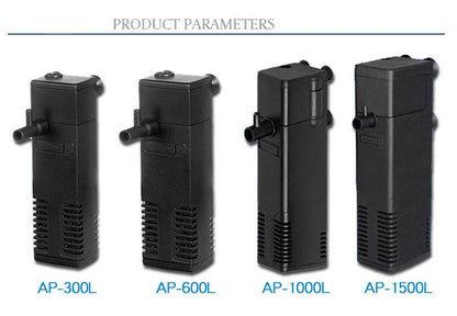 Pompe de filtre à eau Submersible à bas niveau, filtre pour réservoir de tortue, Aquarium, réservoir de poissons, pompe verticale augmentant l'oxygène, prise ue 3W - Animaleriex