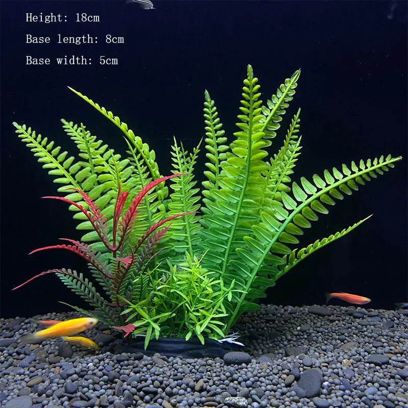 Plantes artificielles sous-marines en plastique pour Aquarium, faux arbuste aquatique, visualisation d'herbe verte, décoration de Simulation - Animaleriex