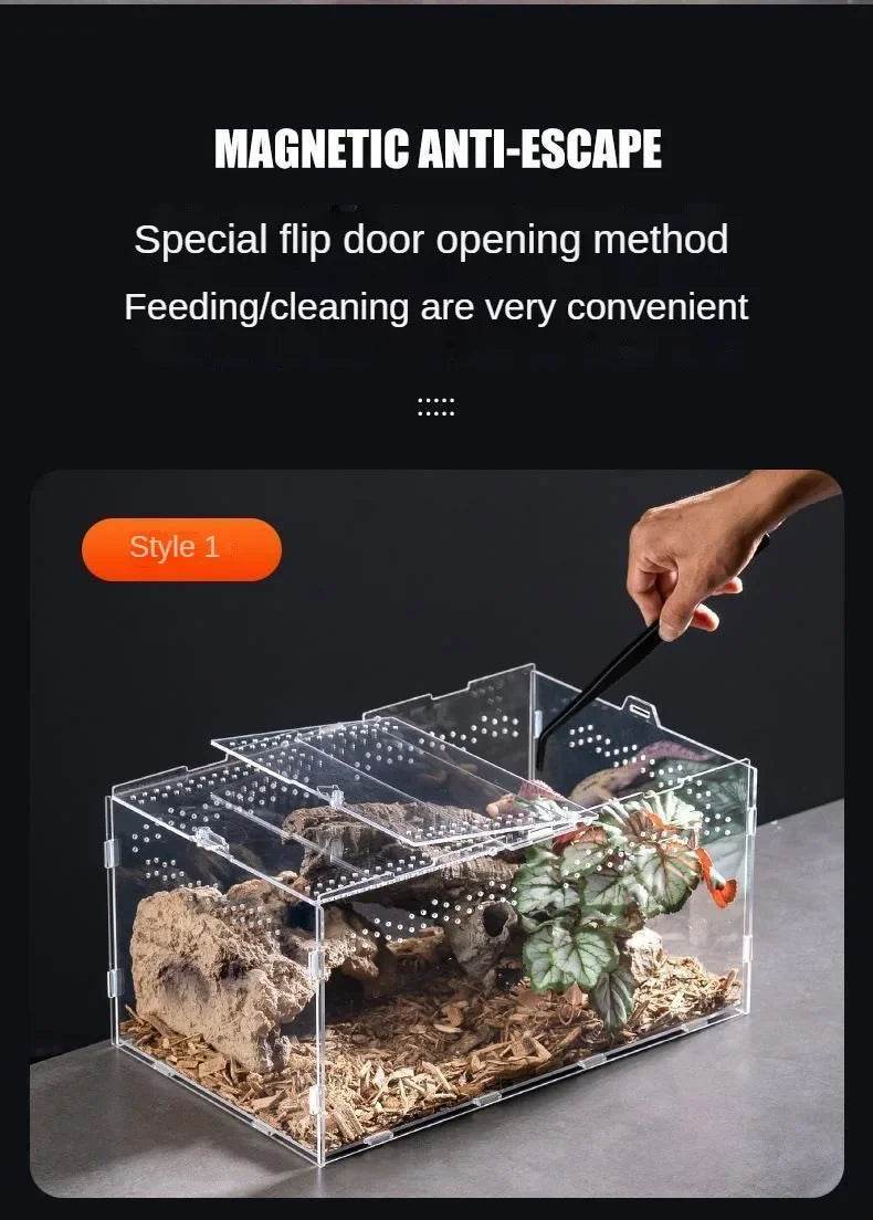 Boîte d'élevage de Terrarium pour reptiles, boîtier en acrylique, boîtier Nano arboricole pour tarentule, araignée, Scorpion, Dragon barbu - Animaleriex