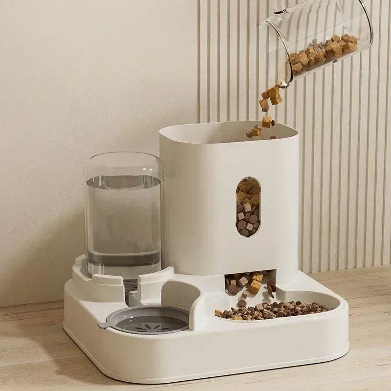 Mangeoire automatique chat chien bol de nourriture avec fontaine d'eau animal de compagnie grande capacité support surélevé bol pour chat abreuvoir accessoires - Animaleriex