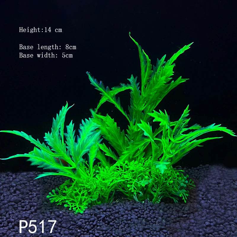 Plantes artificielles sous-marines en plastique pour Aquarium, faux arbuste aquatique, visualisation d'herbe verte, décoration de Simulation - Animaleriex