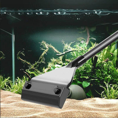 Outil de nettoyage d'aquarium, outil de nettoyage d'aquarium, élimination du sable plat et des algues, grattoir d'élimination des algues en verre à double usage avec 5 lames - Animaleriex