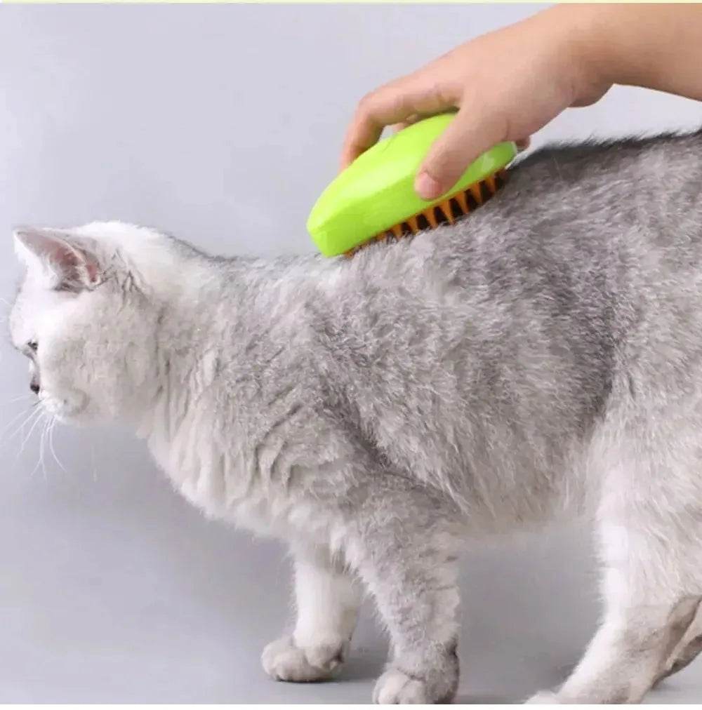 Chat chien brosse à vapeur brosse à vapeur pulvérisateur électrique pour Massage outil de toilettage pour animaux de compagnie perte 3 en 1 pulvérisateurs électriques peignes de Massage - Animaleriex