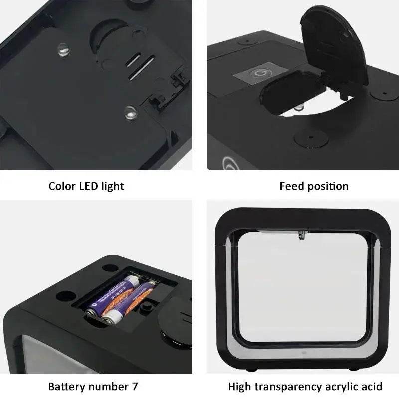 Transparent petit Aquarium créatif lumière LED Aquarium poissons blocs de construction isolé boîte réservoir pour reproduire l'alimentation Betta poisson rouge - Animaleriex