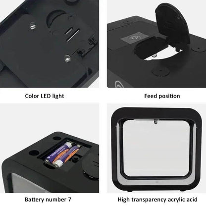 Transparent petit Aquarium créatif lumière LED Aquarium poissons blocs de construction isolé boîte réservoir pour reproduire l'alimentation Betta poisson rouge - Animaleriex