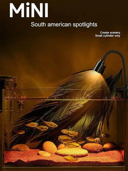 Lumière d'aquarium Mini projecteurs d'Amérique du Sud COB LED Créer un aquarium Écologie d'Amérique du Sud Lumière jaune et blanche 3W USB - Animaleriex