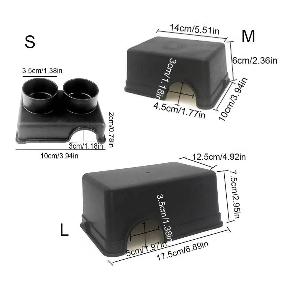 Boîte rectangulaire en plastique pour cacher les reptiles, en plastique noir, lézards, serpent, abri, maison, refuge pour petits animaux, Cage pour reptiles - Animaleriex