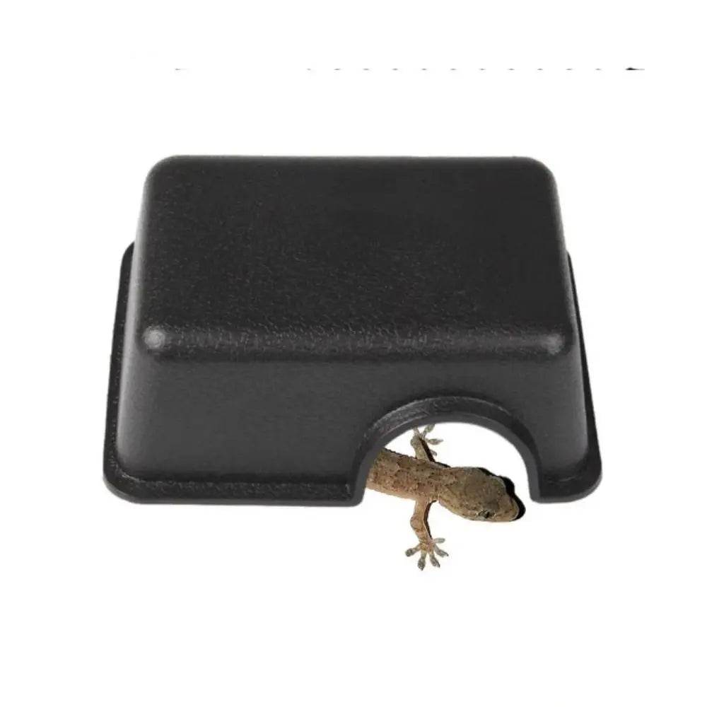 Boîte rectangulaire en plastique pour cacher les reptiles, en plastique noir, lézards, serpent, abri, maison, refuge pour petits animaux, Cage pour reptiles - Animaleriex