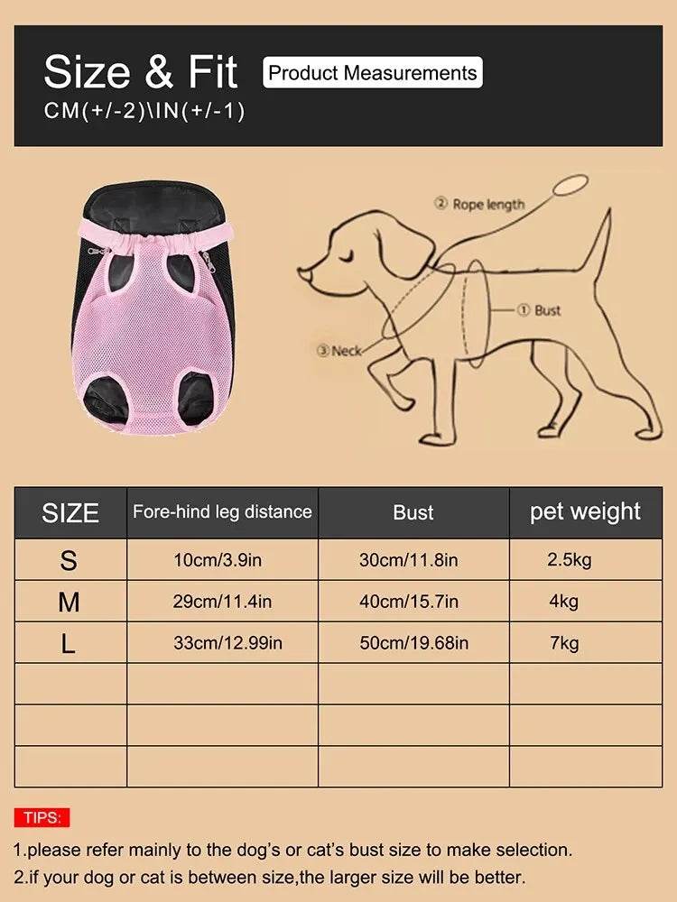 Sac à dos de poitrine réglable pour chat de compagnie, 1 pièce, pour le transport en plein air, maille de Ventilation pour randonnée, Camping, voyages, sac à bandoulière en petit - Animaleriex