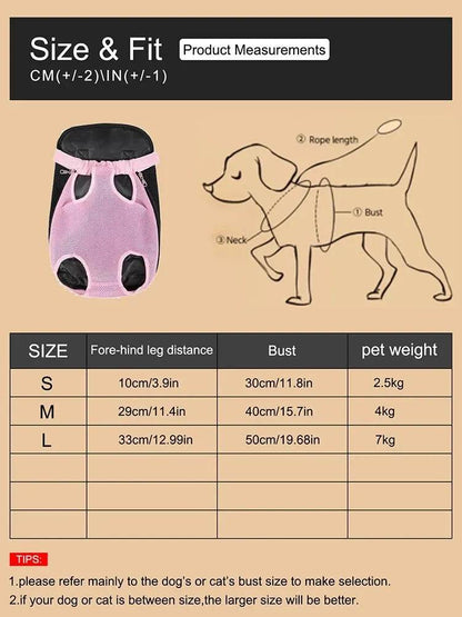 Sac à dos de poitrine réglable pour chat de compagnie, 1 pièce, pour le transport en plein air, maille de Ventilation pour randonnée, Camping, voyages, sac à bandoulière en petit - Animaleriex