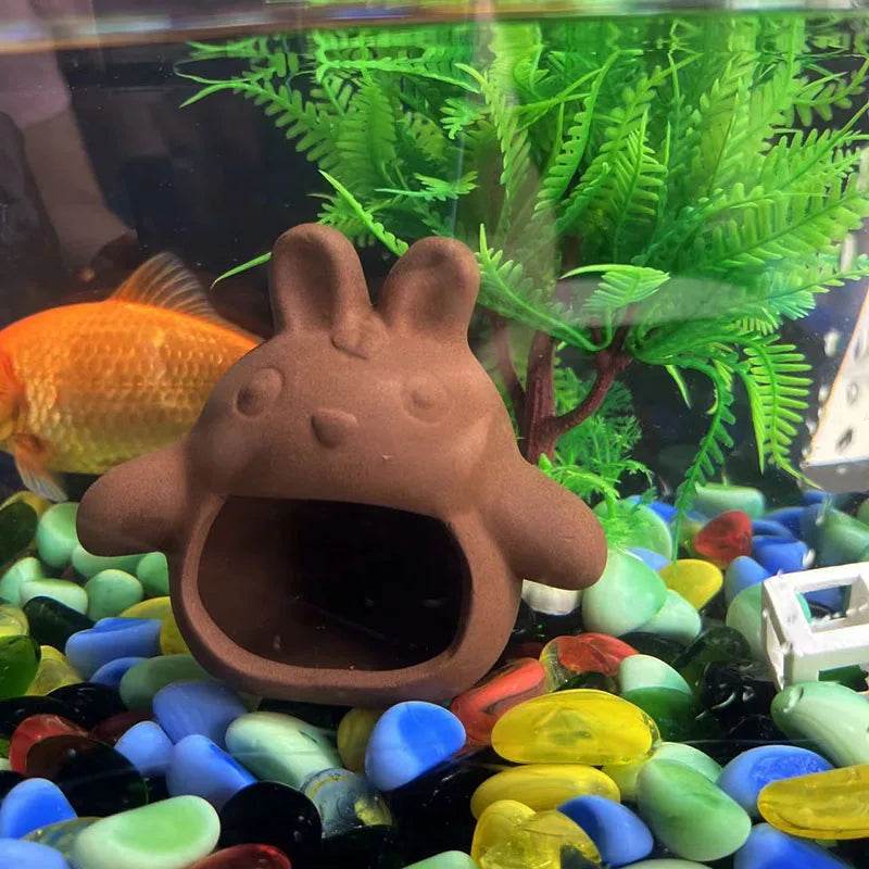 Décoration d'aquarium en céramique, abri pour poissons et crevettes, poterie, maison de Scorpion, Simulation de pierre, décor d'aquarium idéal - Animaleriex