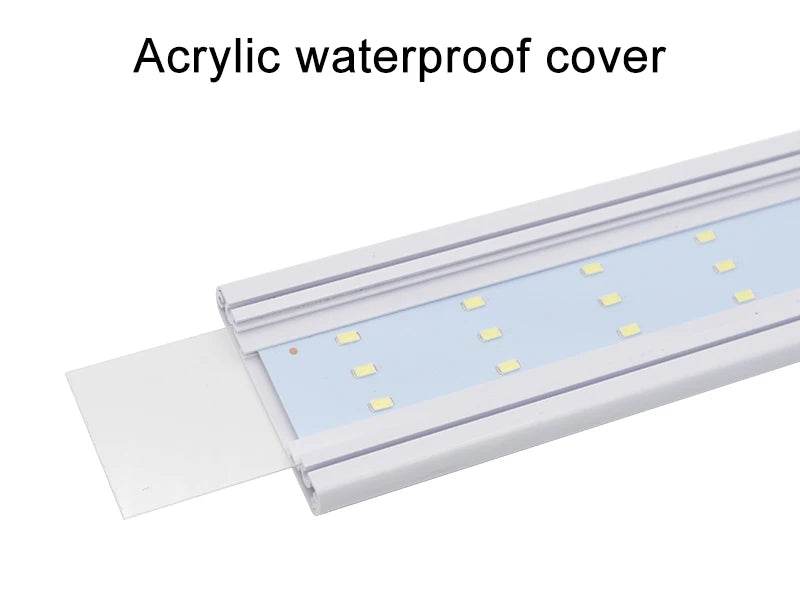 Lumière LED pour Aquarium Super mince Aquarium plante aquatique grandir éclairage étanche lumineux pince lampe bleu LED 18-72 cm pour plantes 220 v - Animaleriex