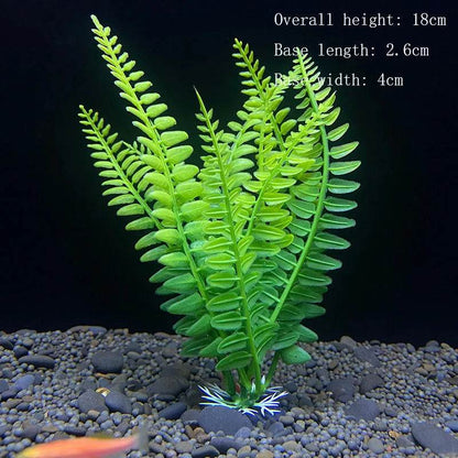 Plantes artificielles sous-marines en plastique pour Aquarium, faux arbuste aquatique, visualisation d'herbe verte, décoration de Simulation - Animaleriex