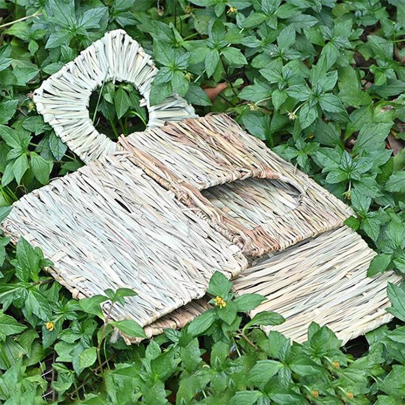 Cages à lapin tissées pliables pour animaux de compagnie, Hamster, cochon d'inde, lapin, herbe, jouet à mâcher, tapis, nid de lit de maison pour petits animaux, accessoires pour lapins - Animaleriex