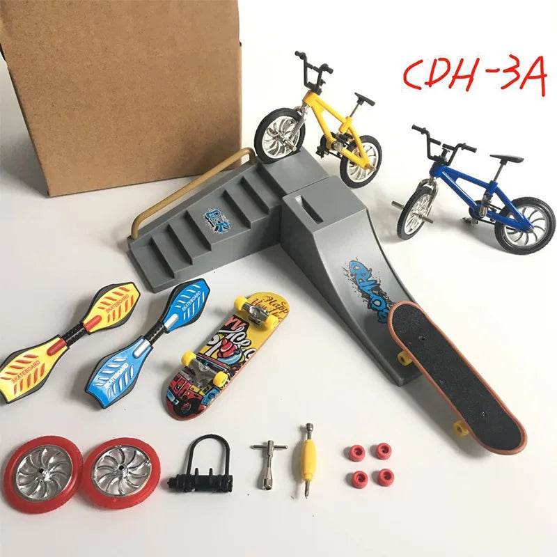 Mini trottinette à deux roues, 1 ensemble, jouets éducatifs pour enfants, trottinette à doigts, vélo, Skateboard, cadeau d'anniversaire pour garçons - Animaleriex